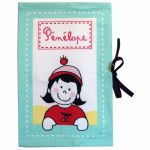 Prot�ge-carnet de sant� vert d'eau personnalisable - Les Griottes