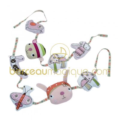 Embrasses pour rideaux Scrapbook rose x 2 (70 cm) par Mamas and Papas