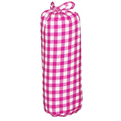 Drap housse gros carreaux fuchsia (60 x 120 cm)