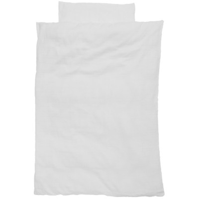 Housse de couette et taie d'oreiller coton bio blanc (100 x 135 cm)