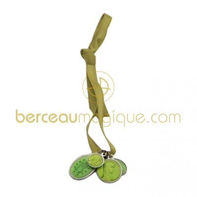 Bracelet miraculeux ruban en satin anis par M�r�sine