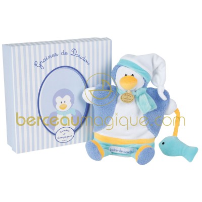 Marionnette doudou Doux pingouin par Doudou et Compagnie