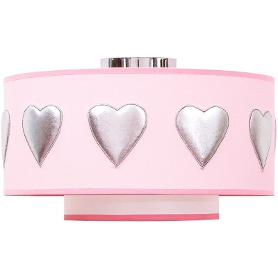 Abat-jour rose hearts silver (diamètre 35 cm)