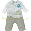 Ensemble chemise effet 2 pi�ces et pantalon Mini nature (1 mois au 12 mois)