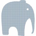 Sticker �l�phant bleu - Art for Kids