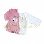 Bavoir 1er �ge � manches Barbapapa rose - Babycalin