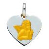 M�daille Bicolore Ange sur Coeur (or jaune et or blanc)