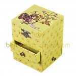 Boite � musique 3 tiroirs Jaune Flower Fairies - Trousselier