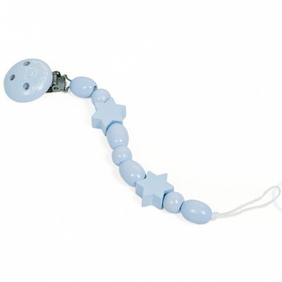Attache sucette bois �toiles bleues par Pasito a pasito
