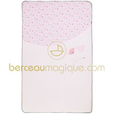 Couvre lit Aquarelle rose (pour lit 60 x 120 cm) par Sucre d'orge