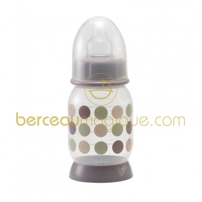Biberon � pois poudr� rose 140 ml par B�aba