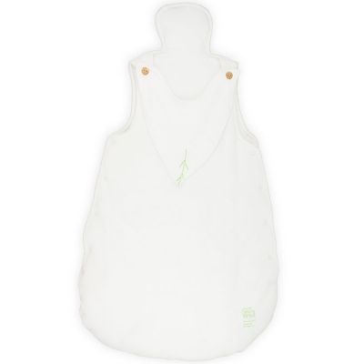 Gigoteuse chaude avec bavoir blanc écru coton bio (65 cm)