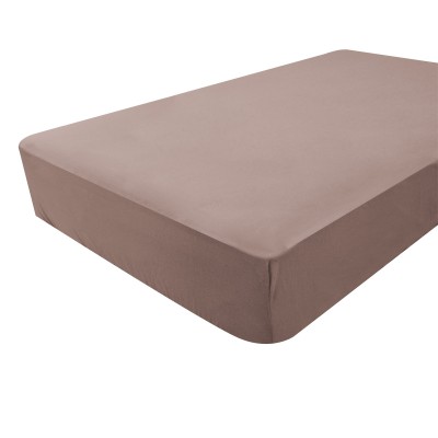 Drap housse taupe bambou (70 x 140 cm)