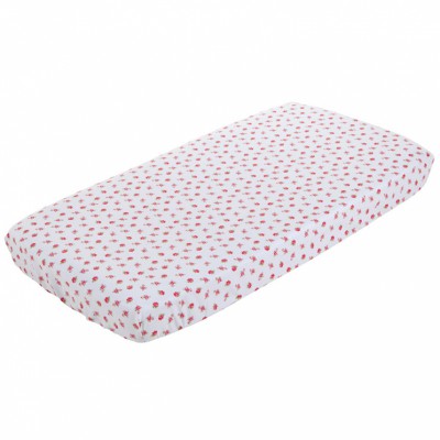 Drap housse de berceau floral rose (40 x 80 cm)