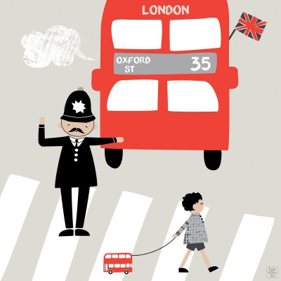Tableau big little bus by laëtitia ho (30 x 30 cm)