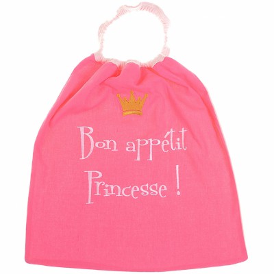 Serviette doublée élastiquée bon appétit princesse