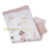 Couverture molletonn�e (130 x 110 cm) et taie d'oreiller Scrapbook rose