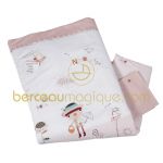 Couverture molletonn�e (130 x 110 cm) et taie d'oreiller Scrapbook rose - Mamas and Papas