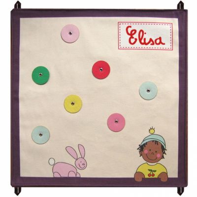 Pêle mêle crème et prune personnalisable (48 x 48 cm)