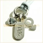 Pendentif Pogo pierre pr�cieuse (gar�on) (Or blanc) - Mikado