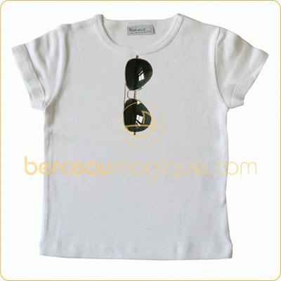 T-shirt manches courtes blanc Lunettes par M�r�sine
