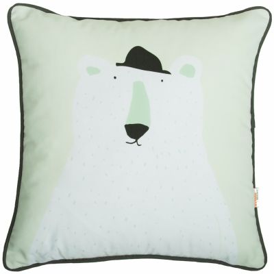 Coussin carré ours blanc (32 x 32 cm)