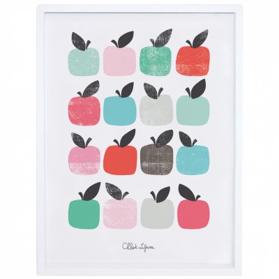 Poster encadré pommes by chloe lefeuvre (30 x 40 cm)