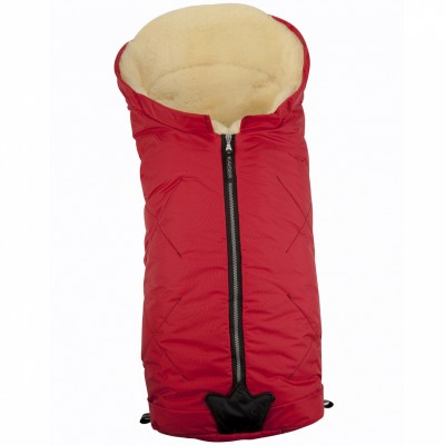 Chancelière iglu rouge - peau d'agneau naturelle (98 cm)