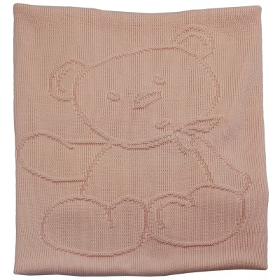 Plaid en laine Rose Ours (75 x 100 cm) par Tartine et Chocolat