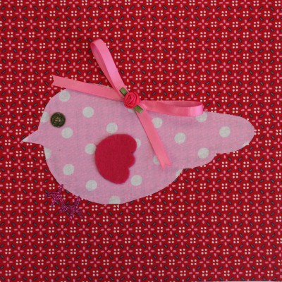 Tableau candy colours bye bye birdie coeurs (20 x 20 cm)