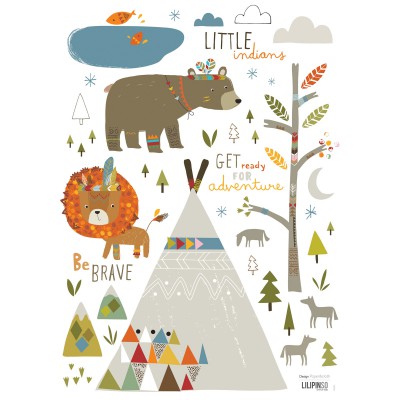 Stickers a3 little indians by paper & cloth (29,7 x 42 cm)