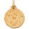 M�daille Ange et �toile (or jaune 375�)