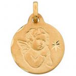 M�daille Ange et �toile (or jaune 375�) - Berceau magique bijoux