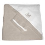 Sortie de bain avec gant taupe et blanc (100 x 100 cm) - Red Castle
