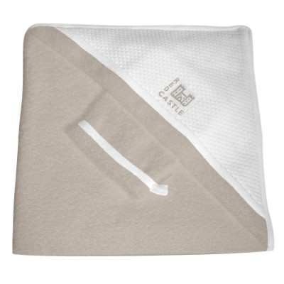 Sortie de bain avec gant taupe et blanc (100 x 100 cm) par Red Castle
