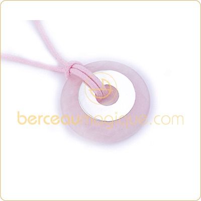 Pendentif ''Pierre fine rose'' (Argent) par Petits tr�sors