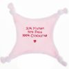 Doudou plat velours brod� 100% craquante rose