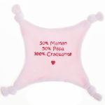 Doudou plat velours brod� 100% craquante rose - BB & Co