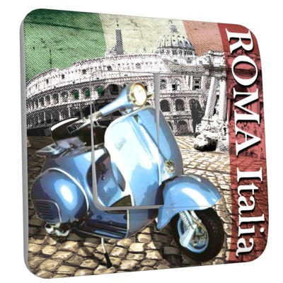 Interrupteur décoré double vespa roma