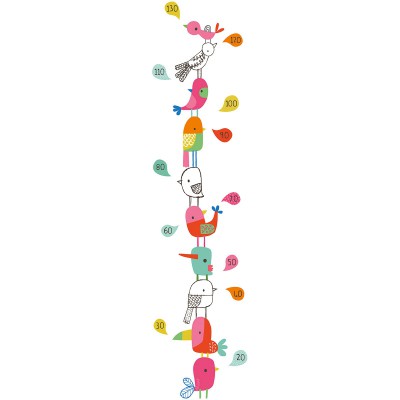 Toise adhésive oiseaux tropicaux hello sunshine by dawn machell