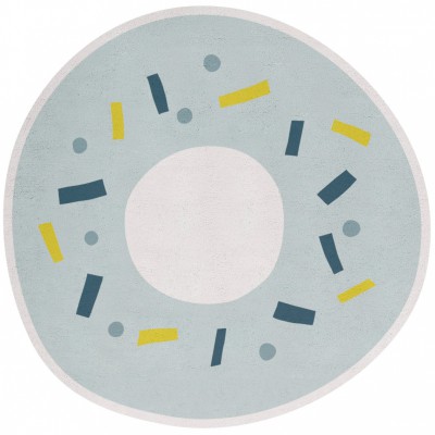 Tapis coton donut bleu animals party by sarah betz