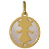 Pendentif silhouette fille  (or jaune)