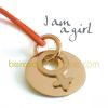 Pendentif ''I am'' fille (Or jaune)