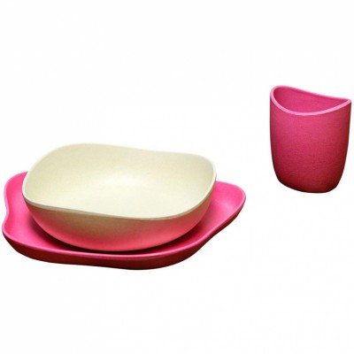 Set de vaisselle becofeeding rose (3 pièces)