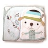 Carr� de bain avec gant Scrapbook bleu