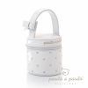 Housse de sucette �co-cuir verni blanc � pois beige