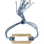Bracelet cordon de soie Rainbow Rectangle (plaqu� or) - Petits tr�sors