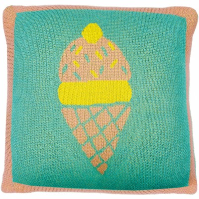 Coussin carré tricot glace (25 x 25 cm)