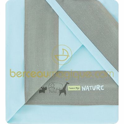 Parure drap + taie pour lit b�b� Mini Nature par Sucre d'orge