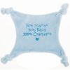 Doudou plat velours brod� 100% craquant bleu